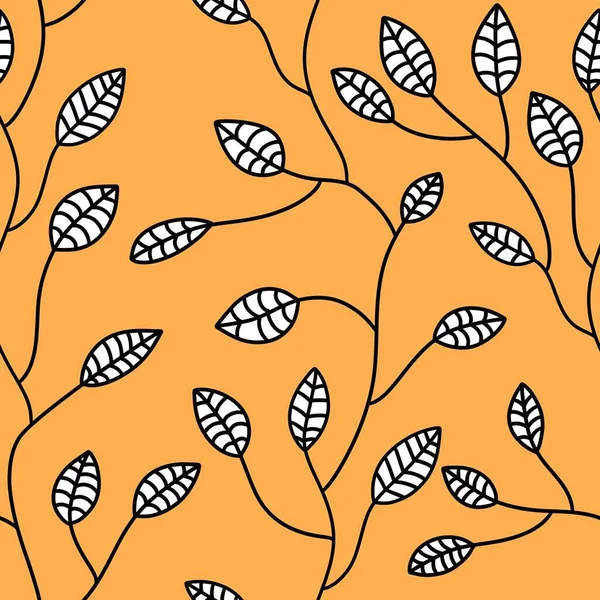 Turuncu arka planda etnik çiçekli kusursuz çiçek deseni