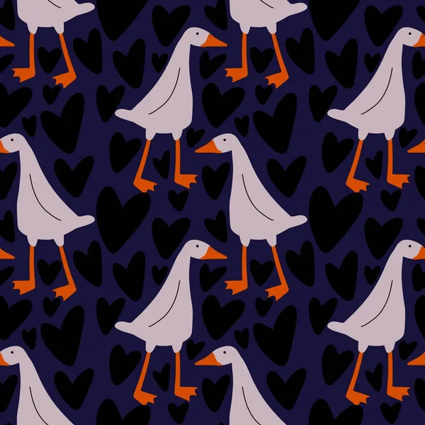 Animals seamless geese pattern for fabrics and packaging and gifts and cards and kids and wrapping paper — Stock Photo, Image