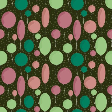 Doğum günü balonları kumaşlar, ambalajlar, hediyeler, kartlar, çarşaflar, çocuklar ve ambalaj kağıtları için kusursuz desenler.