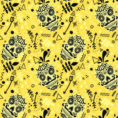 Cadılar Bayramı kumaşlar, tekstil ve ambalajlar, hediyeler, kartlar, çarşaflar ve çocuklar için kusursuz desen.