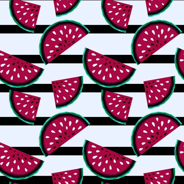 Zomer naadloze watermeloen patroon voor verpakking en geschenken en kaarten en linnengoed en kinderen en inpakpapier en keuken — Stockfoto