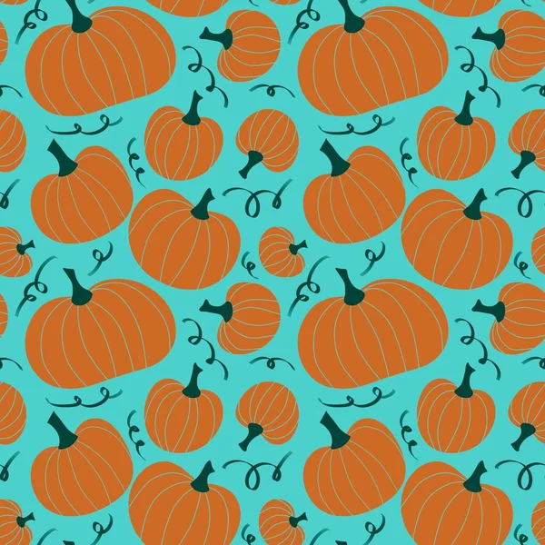 Cadılar Bayramı kumaşlar, tekstil ve ambalajlar, hediyeler, kartlar, çarşaflar ve çocuklar için kusursuz balkabağı deseni.