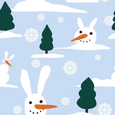 Kumaşlar, ambalajlar, hediyeler, kartlar, çocuklar ve ambalaj kağıtları için kusursuz kardan adam deseni