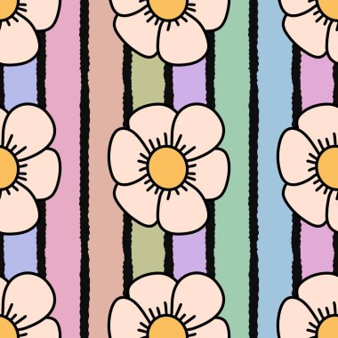 Kumaşlar, tekstil ve ambalajlar, hediyeler, kartlar, çarşaflar ve çocuklar için çiçeksiz çiçek deseni.