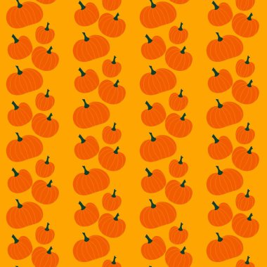 Cadılar Bayramı kumaşlar, tekstil ve ambalajlar, hediyeler, kartlar, çarşaflar ve çocuklar için kusursuz balkabağı deseni.