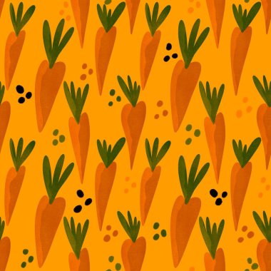 Kumaşlar, tekstil ve ambalajlar, hediyeler, kartlar ve çarşaflar için paskalya havucu deseni.