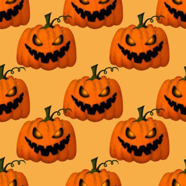 Cadılar Bayramı kumaşlar, tekstil ve ambalajlar, hediyeler, kartlar, çarşaflar ve çocuklar için kusursuz balkabağı deseni.