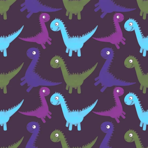 Kumaşlar, ambalajlar, çarşaflar, ambalajlar, ambalaj kağıtları ve yaz baskıları için kusursuz dinozor deseni.