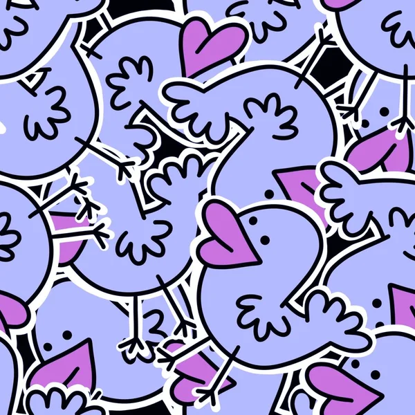 Kids seamless stickers ducks pattern for wallpaper and fabrics and textiles and packaging and gifts and cards and linens — 스톡 사진