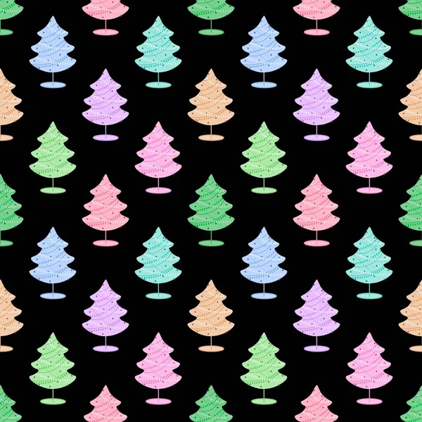 Seamless christmas tree pattern for new year gifts and fabrics — стоковое фото