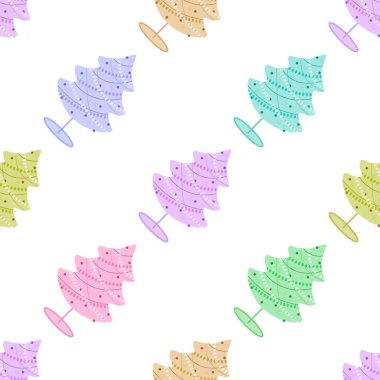 Yılbaşı hediyeleri ve kumaşlar için kusursuz noel ağacı deseni