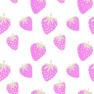 Kumaşlar, tekstil ve ambalajlar, hediyeler, kartlar ve çarşaflar için meyvesiz çilek deseni