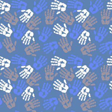 Çocuklar kumaşlar, ambalajlar, hediyeler, kartlar, çarşaflar ve ambalaj kağıtları için kusursuz el izi kalıpları.