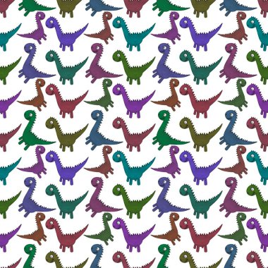 Kumaşlar, ambalajlar, çarşaflar, ambalajlar, ambalaj kağıtları ve yaz baskıları için kusursuz dinozor deseni.