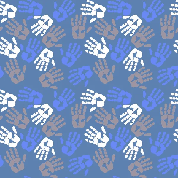 Kids seamless hands print pattern for fabrics and packaging and gifts and cards and linens and wrapping paper — Photo