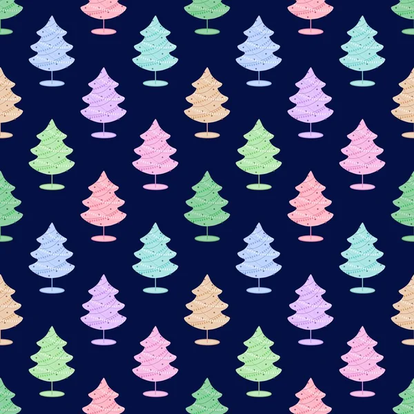 Seamless christmas tree pattern for new year gifts and fabrics — стоковое фото