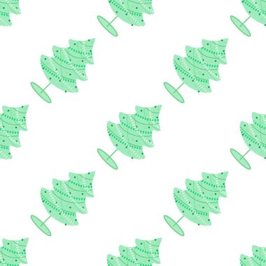 Yılbaşı hediyeleri ve kumaşlar için kusursuz noel ağacı deseni