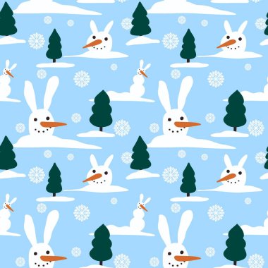 Kumaşlar, ambalajlar, hediyeler, kartlar, çocuklar ve ambalaj kağıtları için kusursuz kardan adam deseni