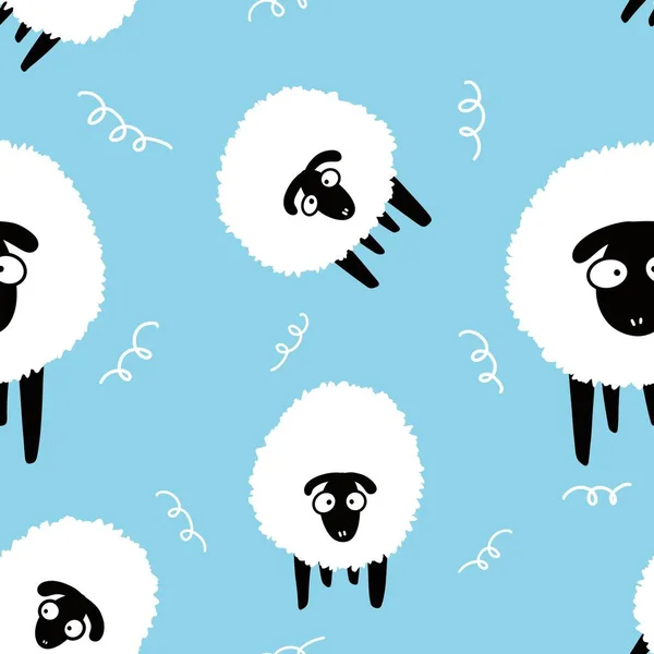 Animais padrão de ovelhas sem costura para papel de parede e e embalagem e presentes e cartões e lençóis e crianças — Fotografia de Stock