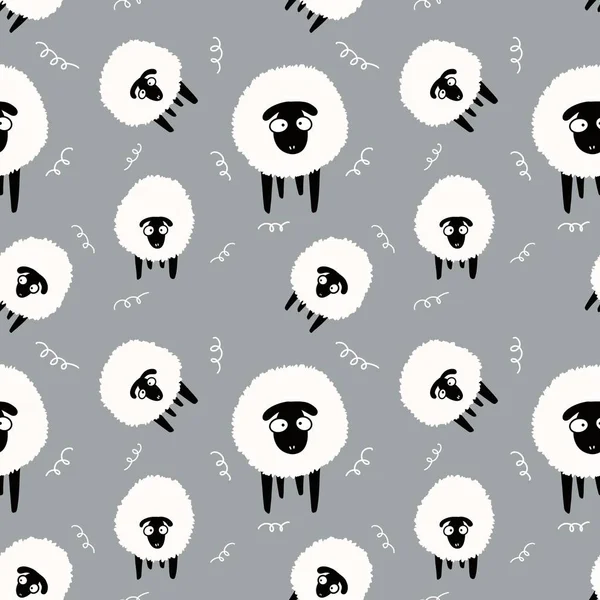 Animales patrón de ovejas sin costura para papel pintado y y embalaje y regalos y tarjetas y ropa de cama y niños — Foto de Stock