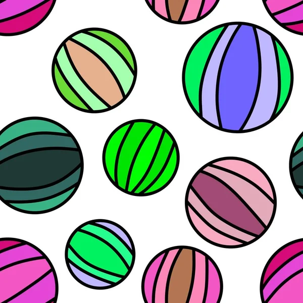 Kumaşlar, ambalajlar, hediyeler, kartlar, çarşaflar ve ambalaj kağıtları için kusursuz yaz plaj topu deseni.