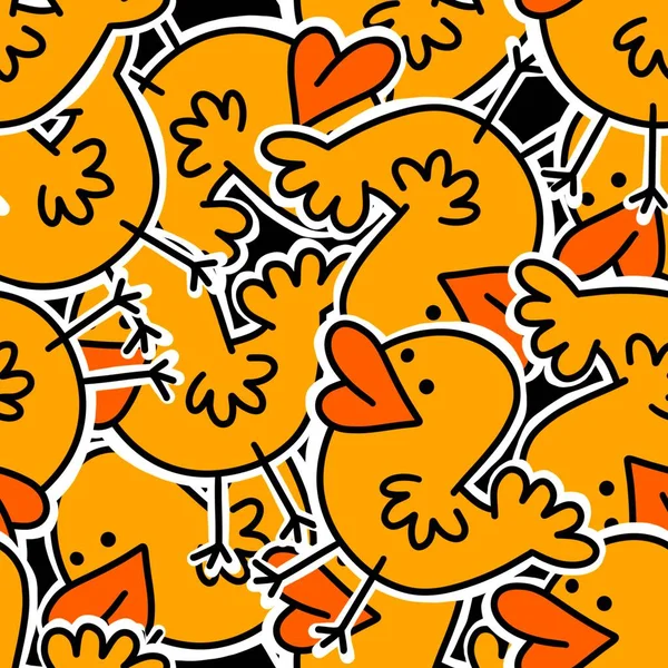 Kids seamless stickers ducks pattern for wallpaper and fabrics and textiles and packaging and gifts and cards and linens — Stock Photo, Image