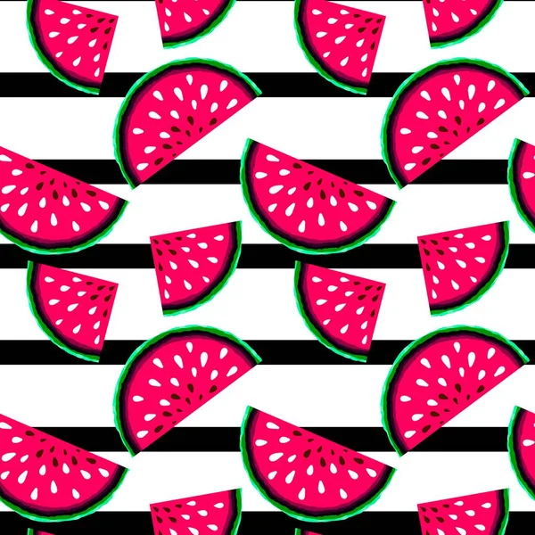 Sommar sömlös vattenmelon mönster för förpackningar och presenter och kort och sängkläder och barn och omslagspapper och kök — Stockfoto