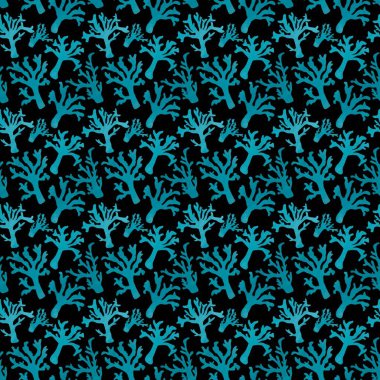 Yaz okyanusu kumaşlar, tekstil ve ambalajlar, hediyeler, kartlar, çarşaflar ve çocuklar için kusursuz mercan deseni.