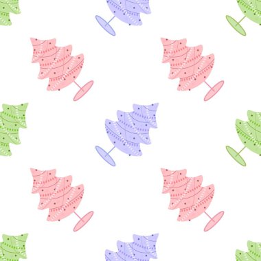 Yılbaşı hediyeleri ve kumaşlar için kusursuz noel ağacı deseni