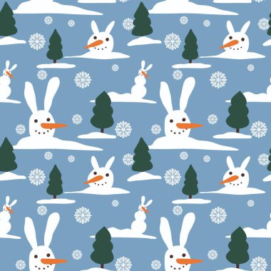 Kumaşlar, ambalajlar, hediyeler, kartlar, çocuklar ve ambalaj kağıtları için kusursuz kardan adam deseni