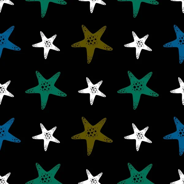 Letni bezszwowy wzór gwiazdy morza dla tkanin i tekstyliów, opakowań, pościeli i dzieci oraz papieru do pakowania — Zdjęcie stockowe