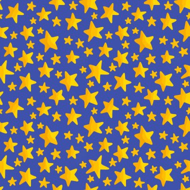 Çocuklar kumaşlar, tekstil ve ambalajlar, hediyeler, ambalaj kağıtları ve hobiler için kusursuz yıldız desenleri.