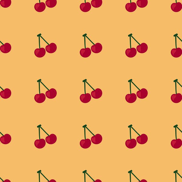 Летние фрукты бесшовные вишневый узор для тканей и упаковки и постельное белье и детей и оберточной бумаги и хобби