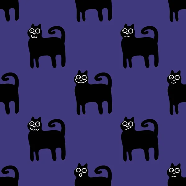 Хеллоуїн безшовний візерунок котів для тканин і текстилю, упаковки, подарунків і карток, постільної білизни та дітей — стокове фото