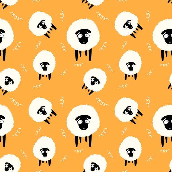 Animales patrón de ovejas sin costura para papel pintado y y embalaje y regalos y tarjetas y ropa de cama y niños — Foto de Stock