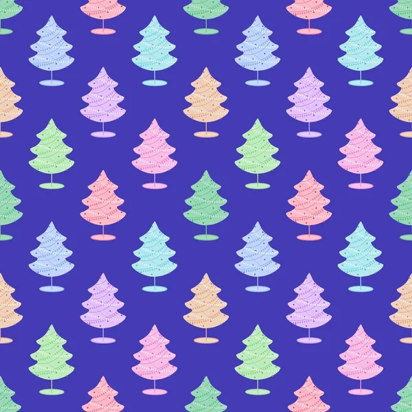 Padrão de árvore de natal sem costura para presentes e tecidos de ano novo — Fotografia de Stock
