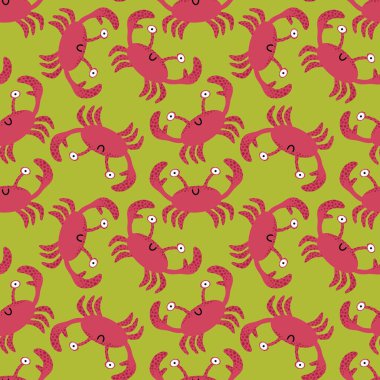 Yaz mevsiminde kumaşlar, tekstil ve ambalajlar, hediyeler, kartlar ve çarşaflar için dikişsiz yengeç deseni 