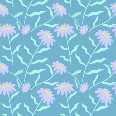 Kumaşlar, tekstil ve ambalajlar, hediyeler, kartlar, çarşaflar ve çocuklar için çiçeksiz çiçek deseni.