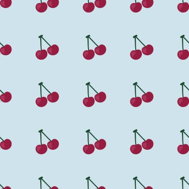 Kumaşlar, ambalajlar, çarşaflar, çocuklar ve ambalaj kağıtları ve hobiler için yaz meyvesiz kiraz deseni