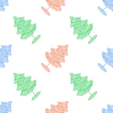 Yılbaşı hediyeleri ve kumaşlar için kusursuz noel ağacı deseni