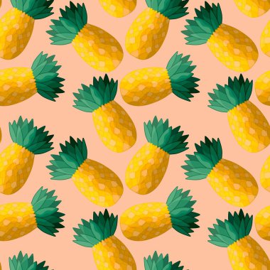 Kumaşlar, tekstil ve ambalajlar, hediyeler, kartlar, çarşaflar ve çocuklar için kusursuz ananas deseni.