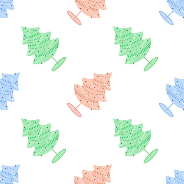 Yılbaşı hediyeleri ve kumaşlar için kusursuz noel ağacı deseni