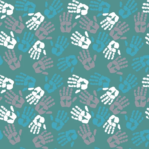 Kids seamless hands print pattern for fabrics and packaging and gifts and cards and linens and wrapping paper —  Fotos de Stock