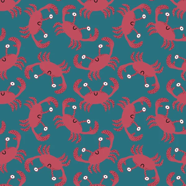 Yaz mevsiminde kumaşlar, tekstil ve ambalajlar, hediyeler, kartlar ve çarşaflar için dikişsiz yengeç deseni 