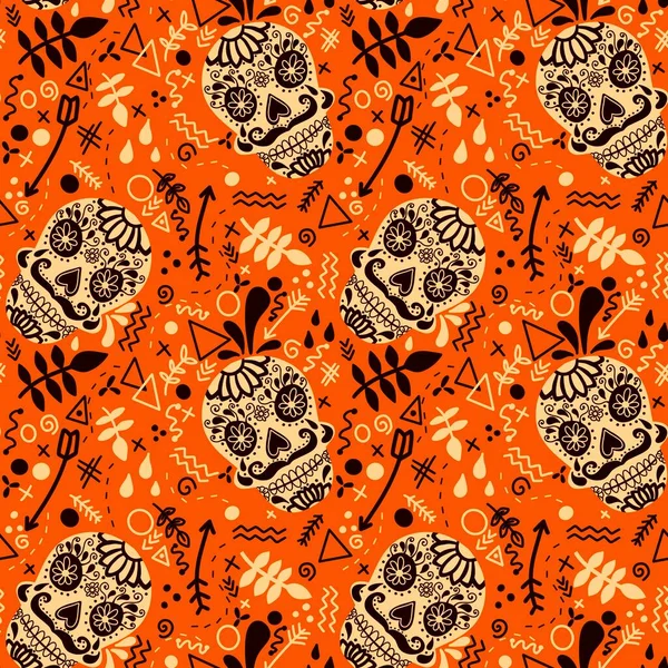 Cadılar Bayramı kumaşlar, tekstil ve ambalajlar, hediyeler, kartlar, çarşaflar ve çocuklar için kusursuz desen.