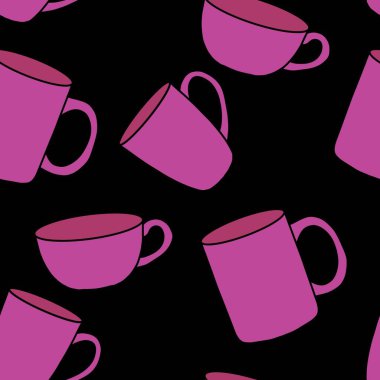 Kumaşlar, tekstil, ambalaj, hediyeler, mutfak ve çocuklar için kusursuz bardak desenli kahvaltı.