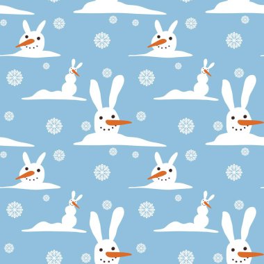 Kumaşlar, ambalajlar, hediyeler, kartlar, çocuklar ve ambalaj kağıtları için kusursuz kardan adam deseni