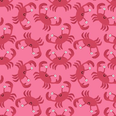 Yaz mevsiminde kumaşlar, tekstil ve ambalajlar, hediyeler, kartlar ve çarşaflar için dikişsiz yengeç deseni 