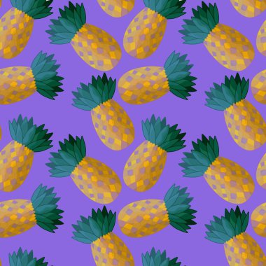 Kumaşlar, tekstil ve ambalajlar, hediyeler, kartlar, çarşaflar ve çocuklar için kusursuz ananas deseni.