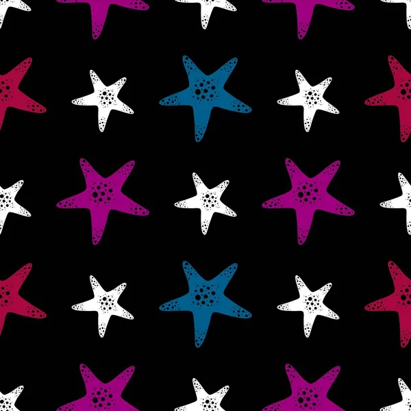 Summer seamless sea star pattern for fabrics and textiles and packaging and linens and kids and wrapping paper — Foto de Stock